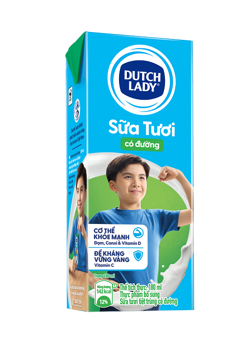 Sữa tiệt trùng Dutch Lady CGHL có đường 48x180ml