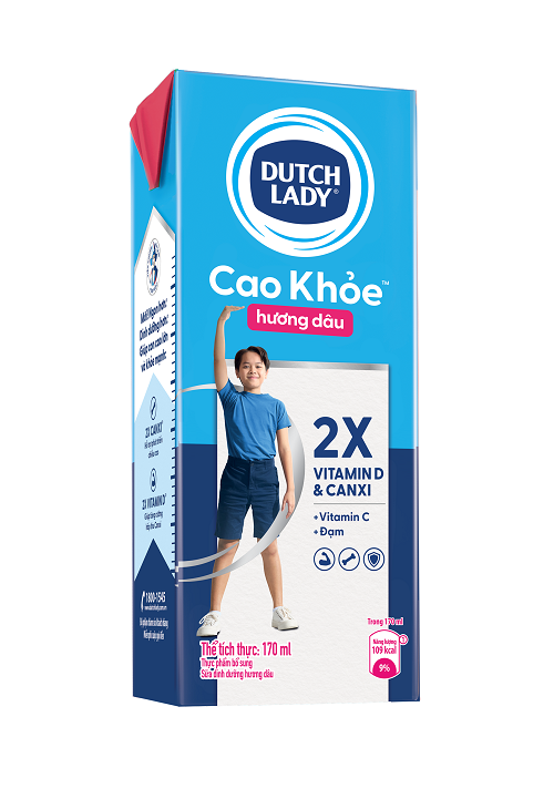 Sữa Tiệt trùng Dutch Lady  cao khỏe 170ml Dâu