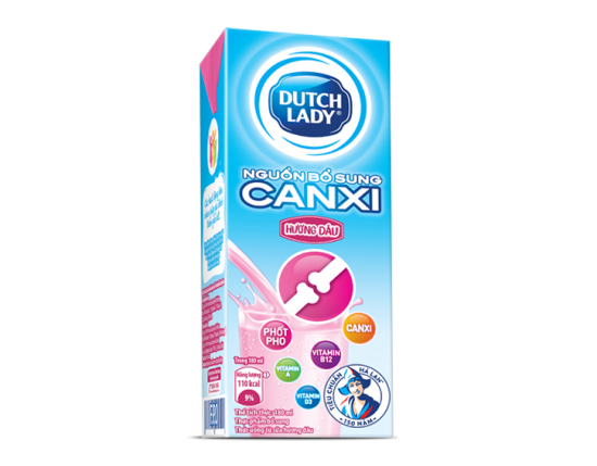 Sữa Dutch Lady CANXI Dâu 180ml